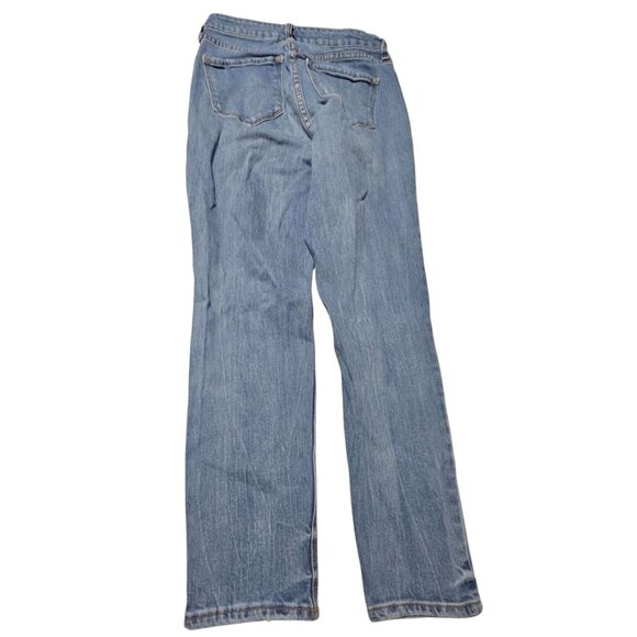 Old Navy Power Straight High Rise Jeans Womens Size 4 Light Wash Ripped Denim - Picture 3 of 6